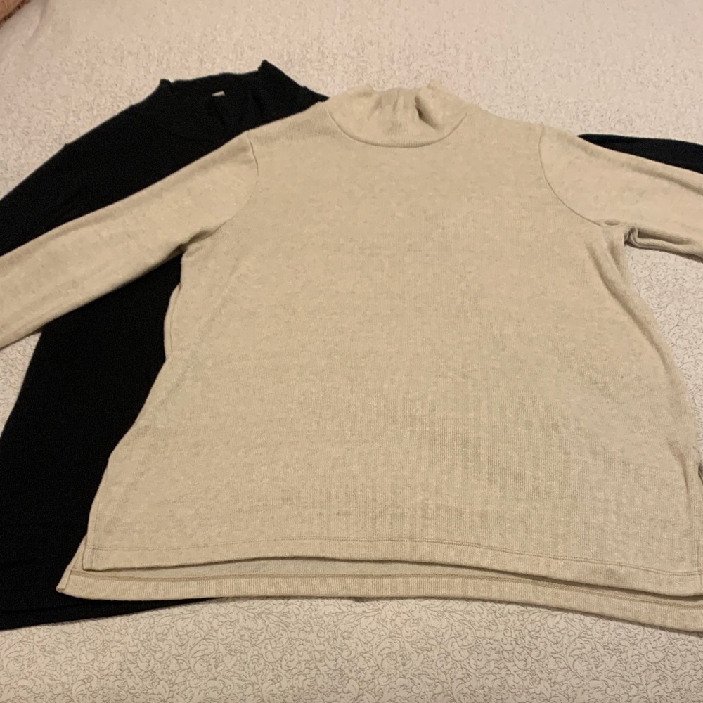 Banana Republic - BOGO! - Black and Oatmeal Mockneck Tunic Sweaters
